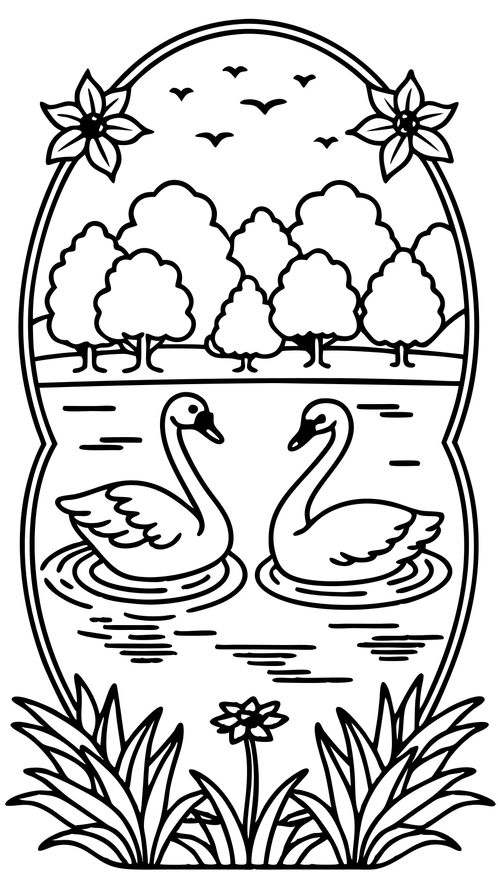 coloring pages of swans